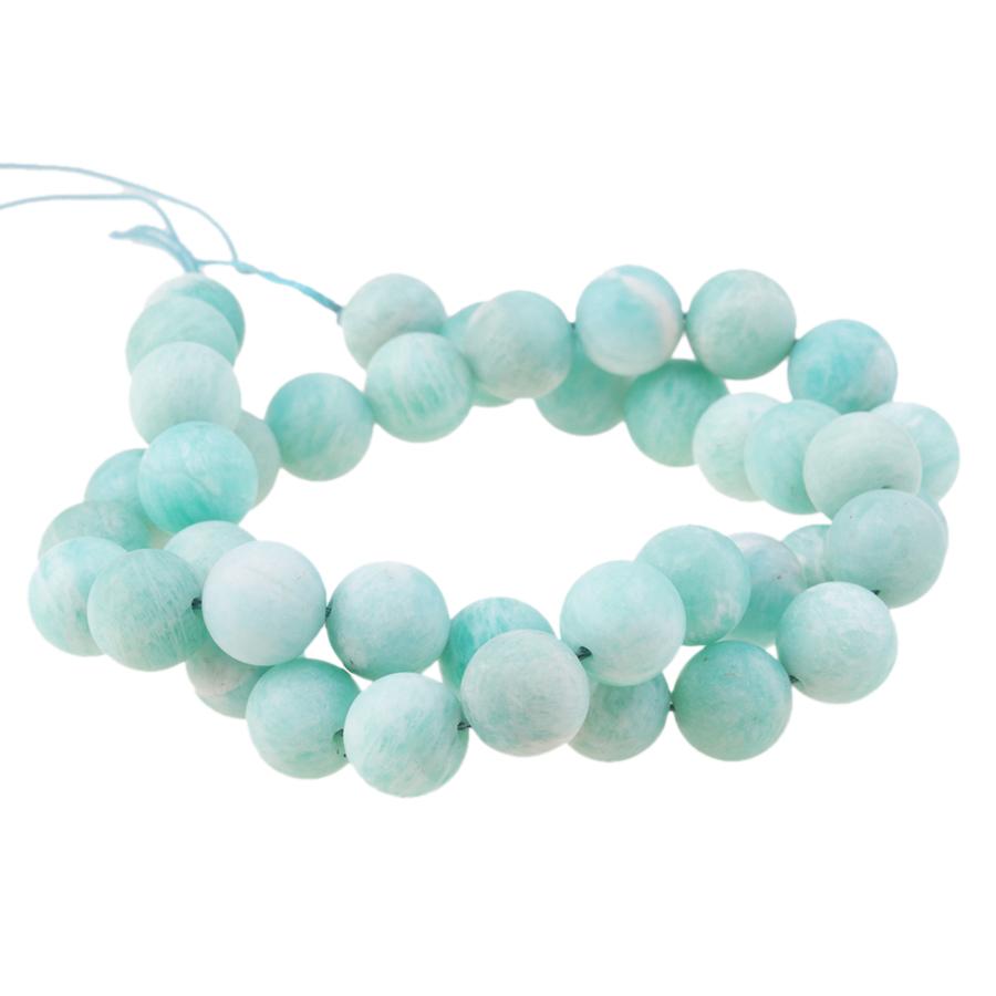 MATTE Brazilian Amazonite AAA Grade 10mm Round 15-16 Inch