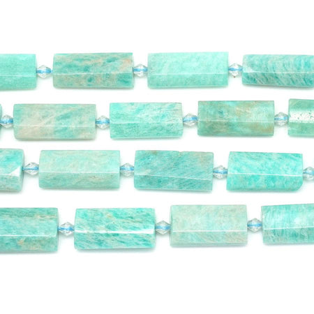 Brazilian Amazonite Faceted, Puff 14x30mm Rectangle - 15-16 Inch