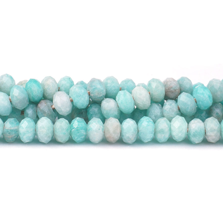 Brazilian Amazonite Natural 4X6mm Rondelle Faceted - Large Hole Beads - Goody Beads
