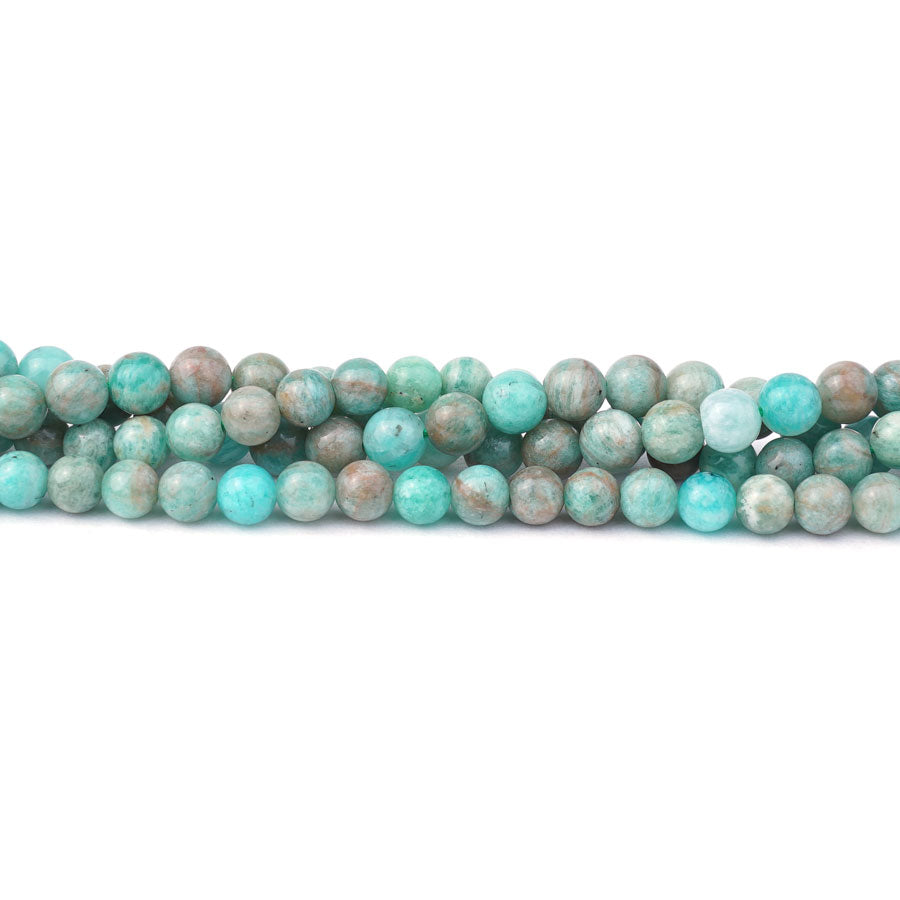 6mm Multi Brazilian Amazonite Natural Round - 15-16 Inch - Goody Beads