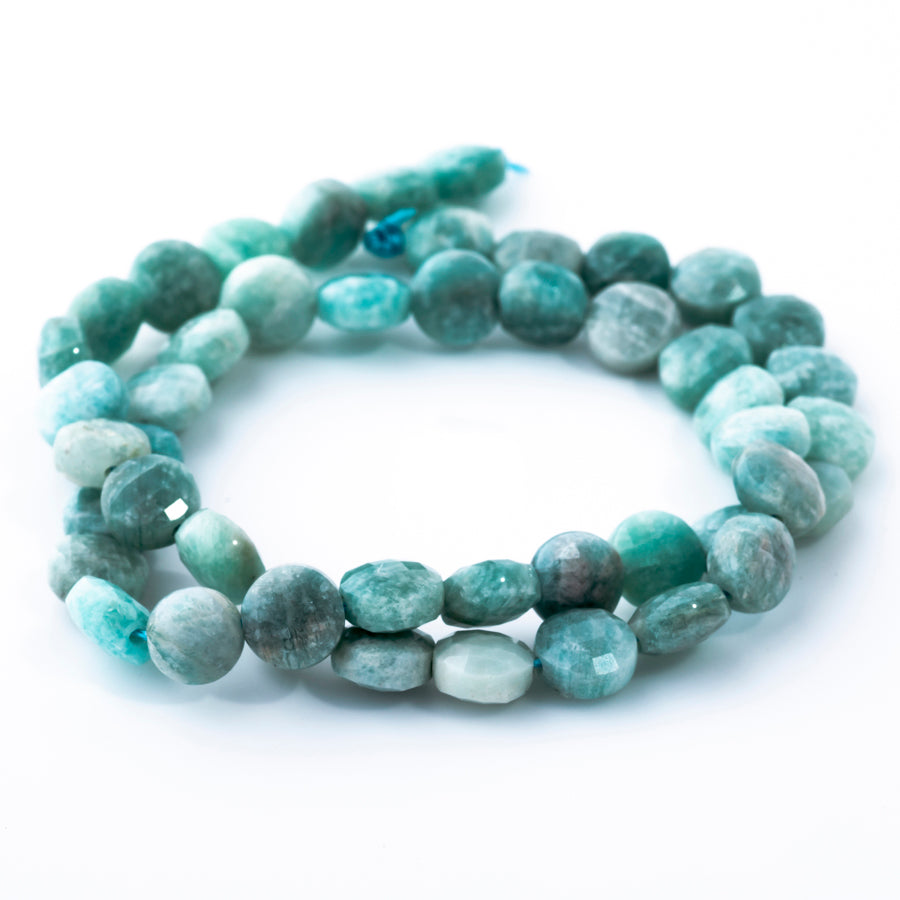 Brazilian Amazonite 8mm Coin Faceted - 15-16 Inch