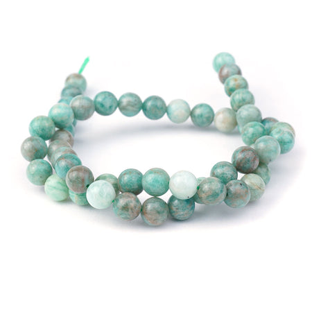 8mm Multi Brazilian Amazonite Natural Round - 15-16 Inch - Goody Beads