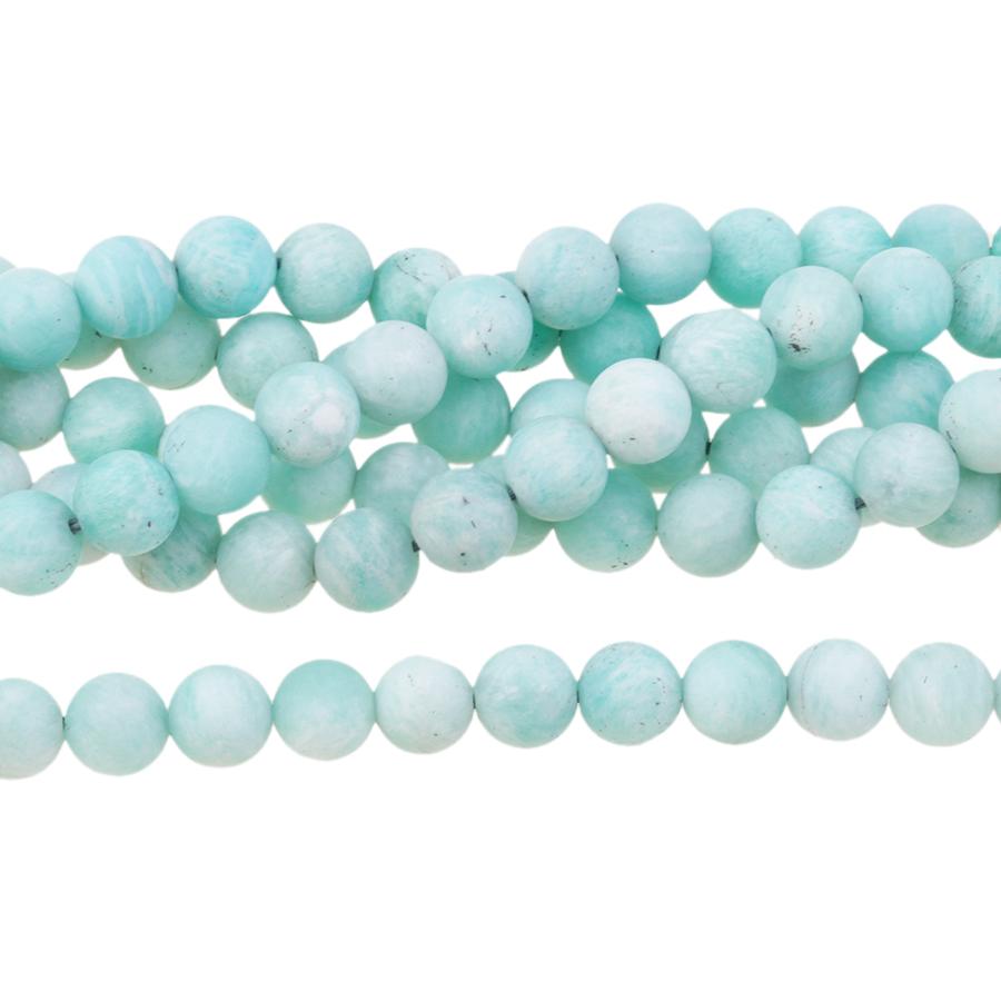 MATTE Brazilian Amazonite AAA Grade 8mm Round 15-16 Inch