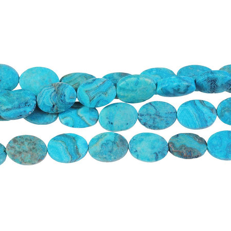 MATTE Blue Crazy Lace Agate 10x14mm Oval 8-Inch