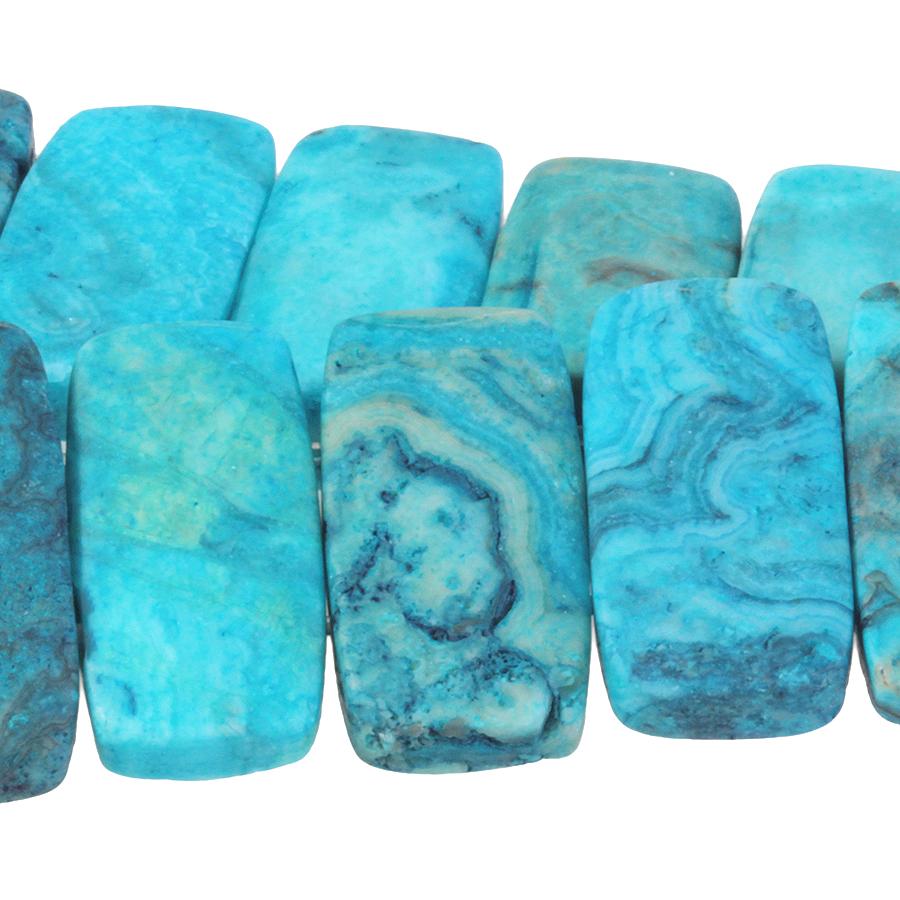 MATTE Blue Crazy Lace Agate 10x20mm Double Drill 8-Inch