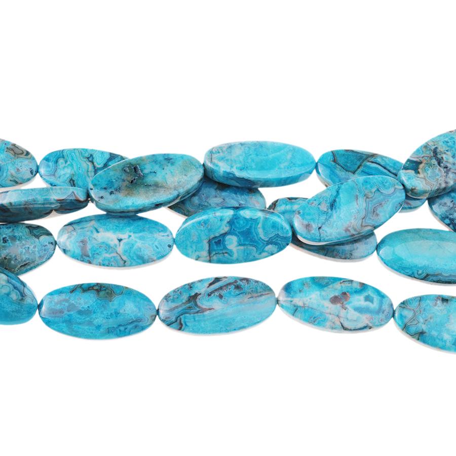 Blue Crazy Lace Agate 15x30 Oval 8-Inch
