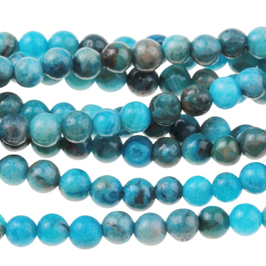 Blue Crazy Lace Agate 4mm Round 8-Inch - Goody Beads