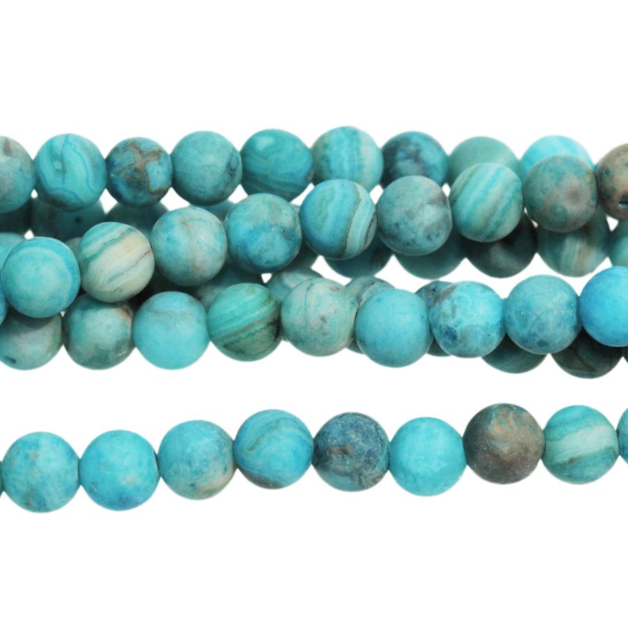 MATTE Blue Crazy Lace Agate 4mm Round 8-Inch - Goody Beads