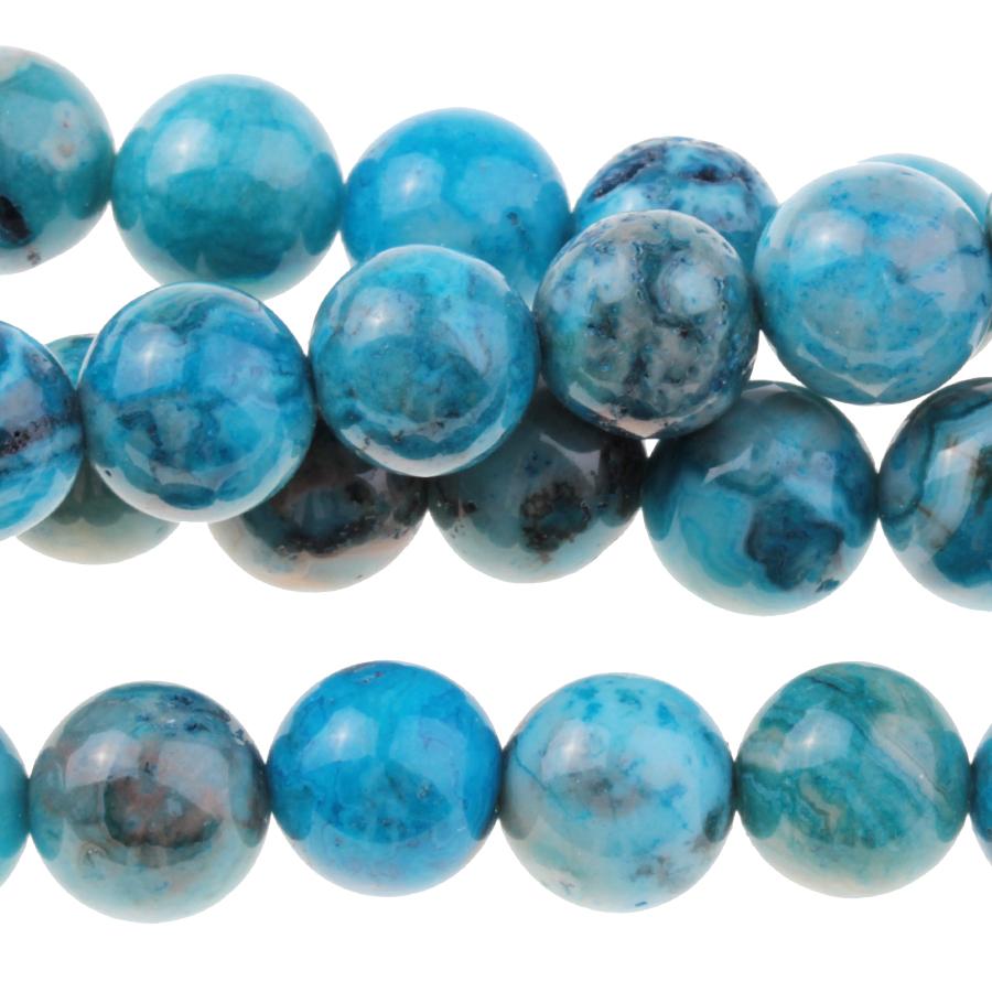 Blue Crazy Lace Agate 8mm Round 8-Inch - Goody Beads