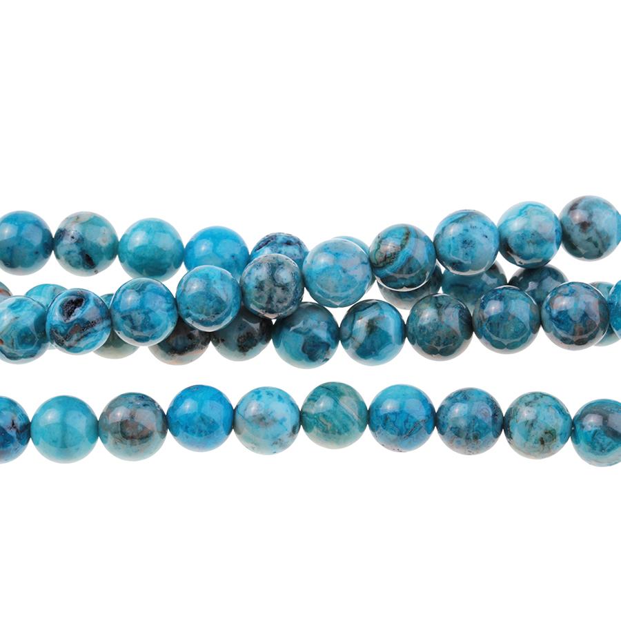 Blue Crazy Lace Agate 8mm Round 8-Inch - Goody Beads