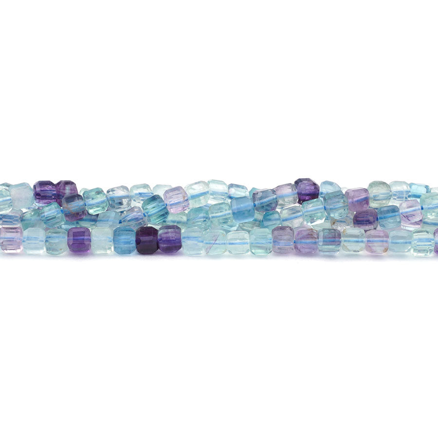 4mm Blue Fluorite Natural Table Cut Cube AA Grade - 15-16 Inch - Goody Beads