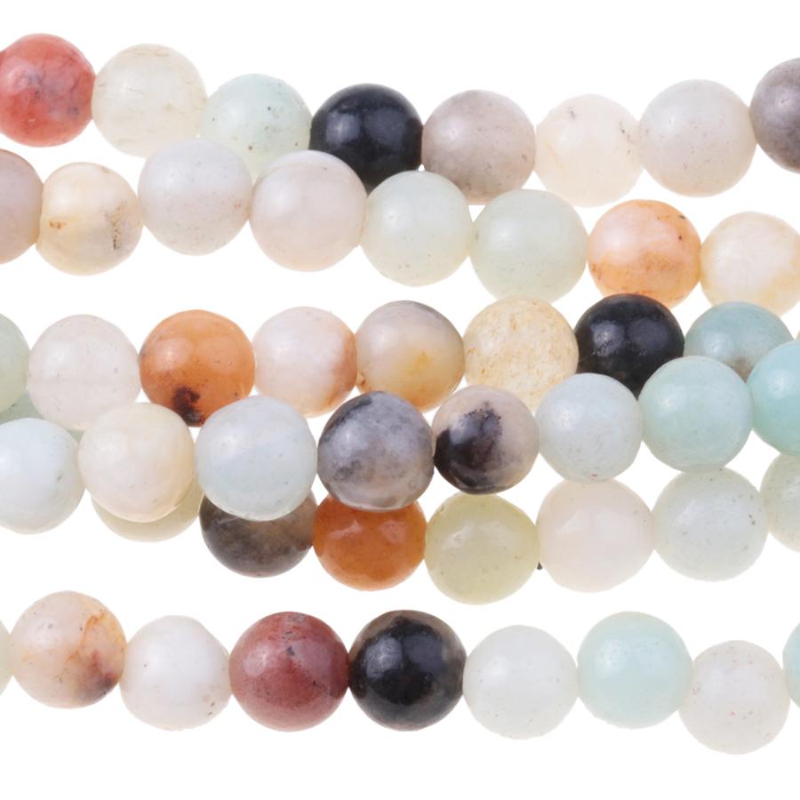 Black-Gold Amazonite 4mm Round 8-Inch - Goody Beads