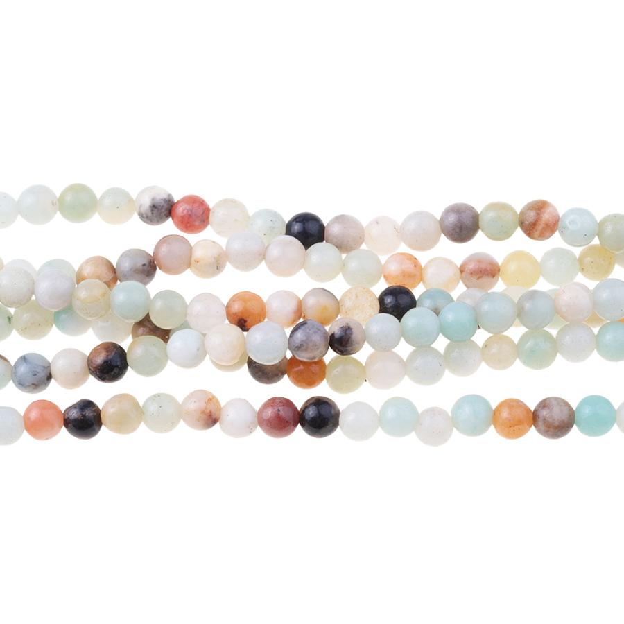 Black-Gold Amazonite 4mm Round 8-Inch - Goody Beads