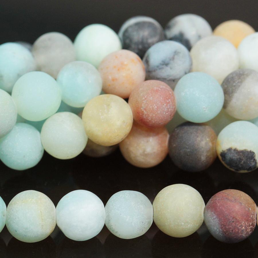 MATTE Black Gold Amazonite 6mm Round 8-Inch - Goody Beads