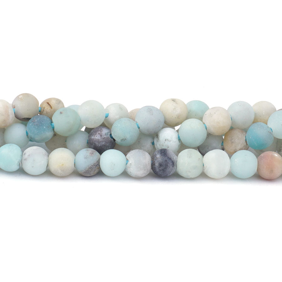 Black Gold Amazonite Dyed 6mm Round Matte - Large Hole Beads - Goody Beads