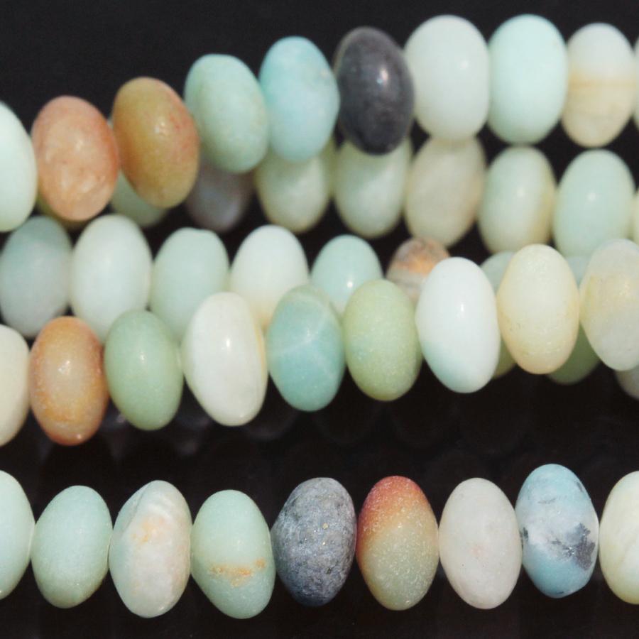 MATTE Black-Gold Amazonite 6mm Rondelle 8-Inch