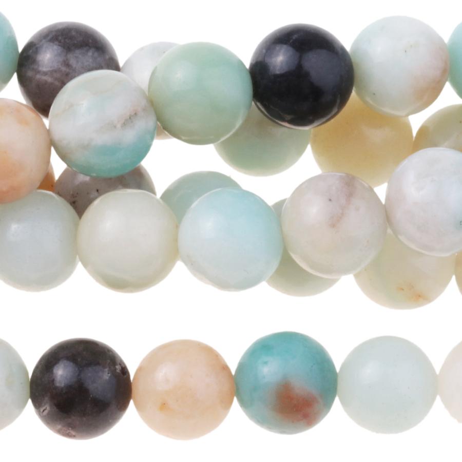 Black-Gold Amazonite 8mm Round 8-Inch - Goody Beads