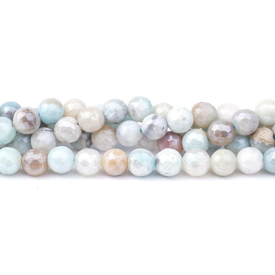 Black Gold Amazonite 8mm Plated Round Faceted - Limited Editions - Goody Beads