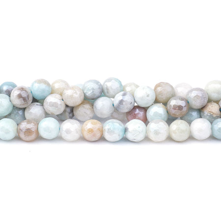 Black Gold Amazonite 8mm Plated Round Faceted - Limited Editions - Goody Beads