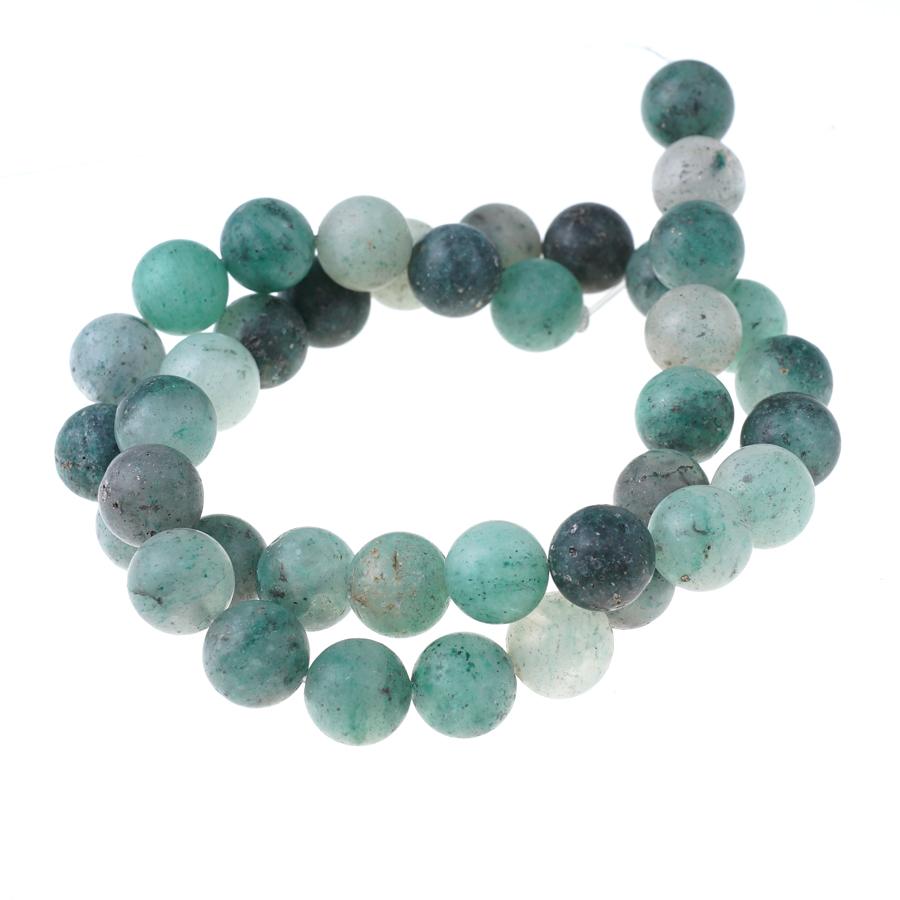 Blue Green Quartz 10mm Round Matte Strand 15-16"