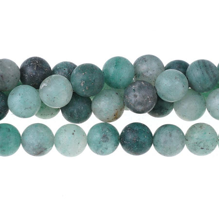 Blue Green Quartz 10mm Round Matte Strand 15-16"