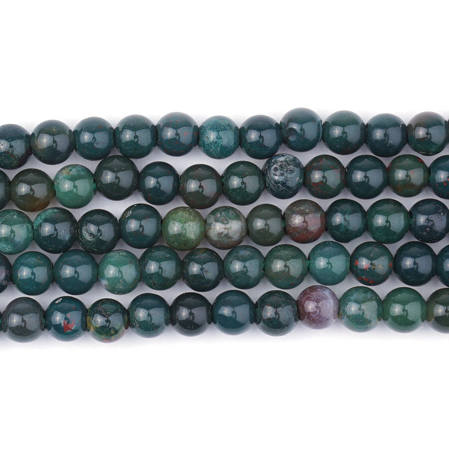 Bloodstone 6mm Round - Large Hole Beads - Goody Beads
