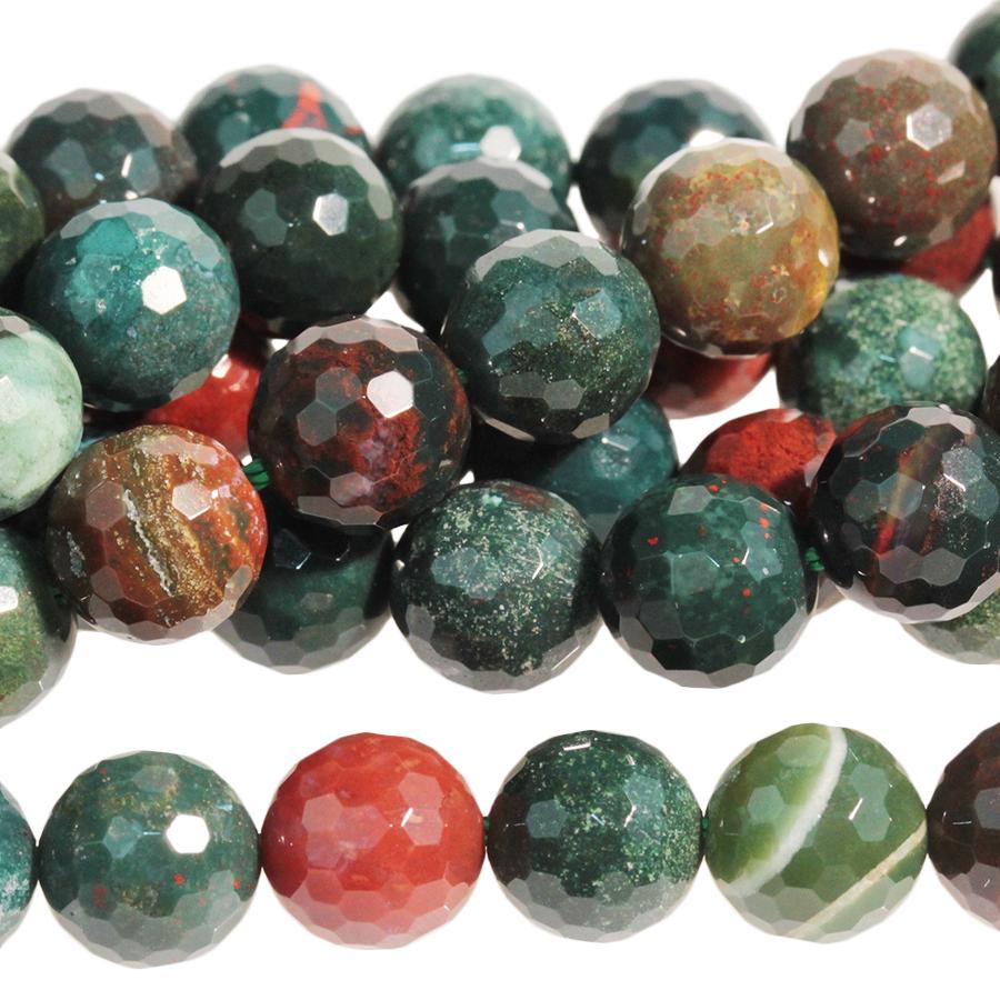 Bloodstone 8mm Faceted Round 15-16 Inch