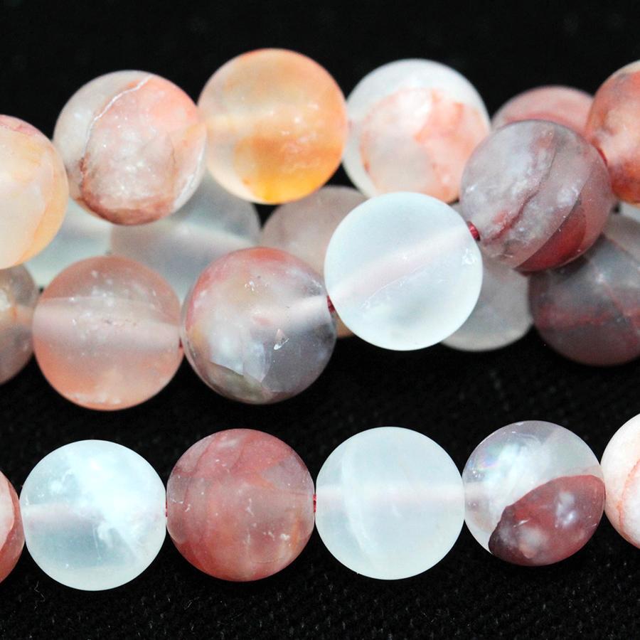 MATTE Blood Quartz 8mm Round 15-16 Inch