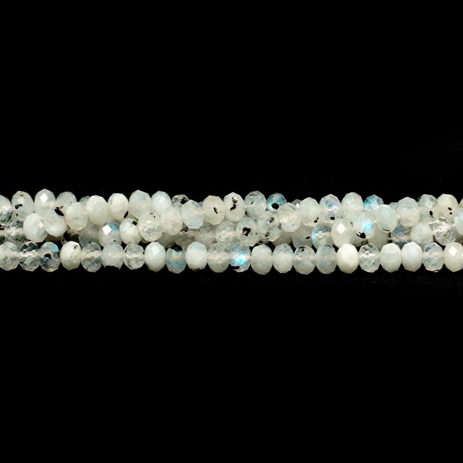 Blue Moonstone Faceted 4mm Rondelle - 15-16 Inch