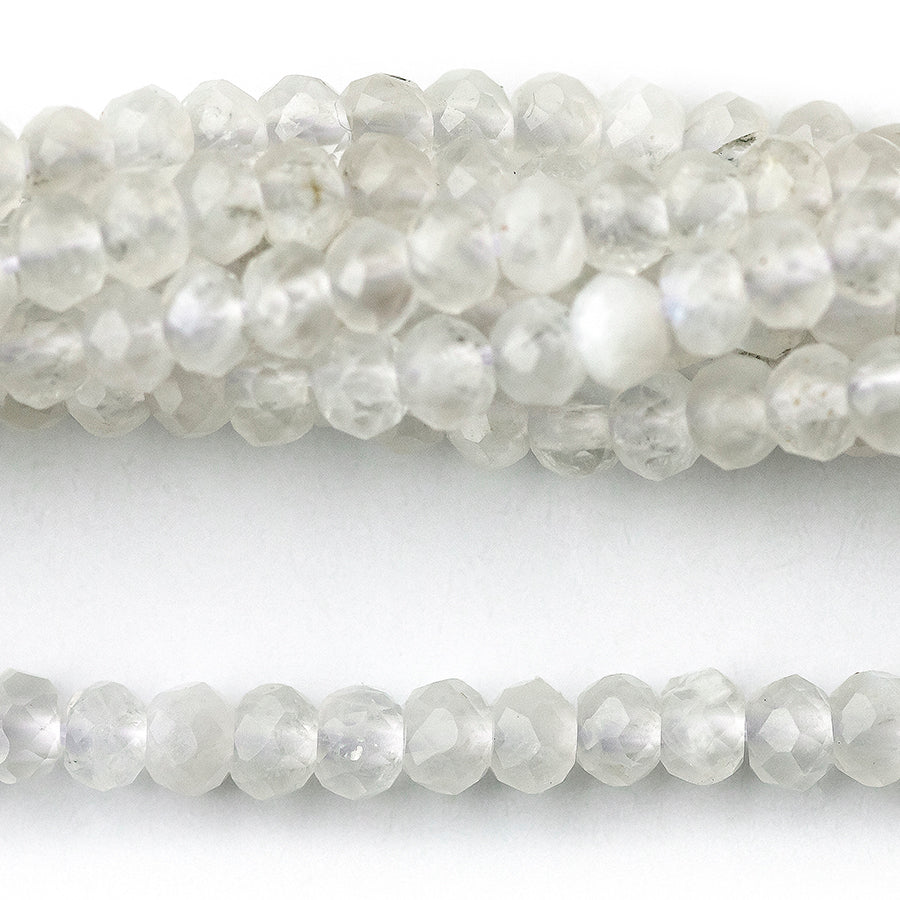 Blue Moonstone 3mm Rondelle Faceted A Grade - 15-16 Inch - Goody Beads