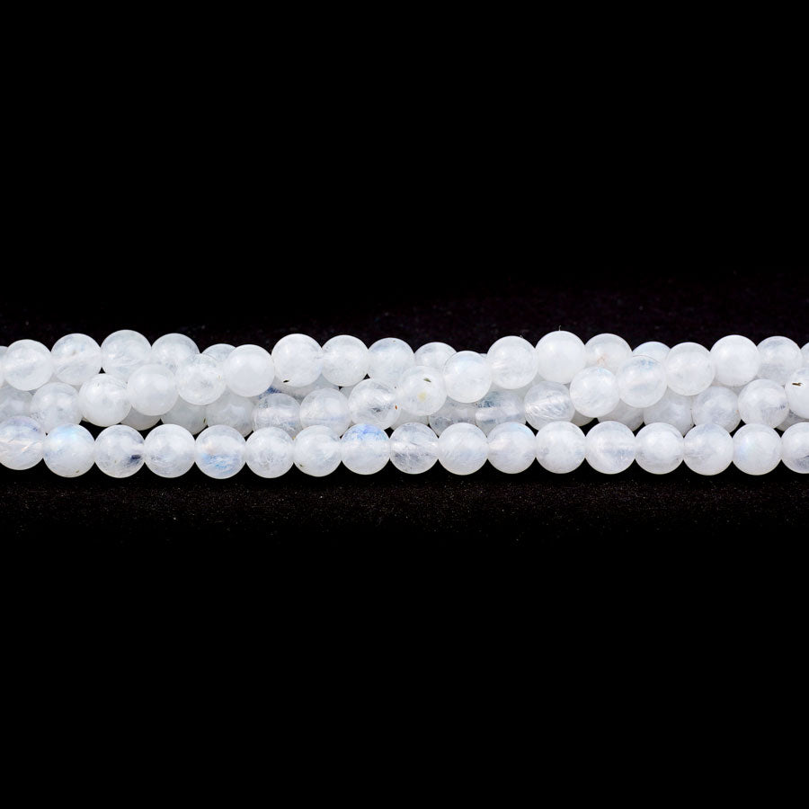 4mm Blue Moonstone Round - 15-16 Inch - Goody Beads