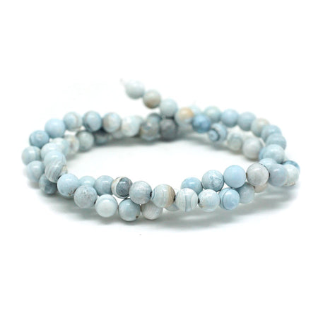 Blue Porcelain Agate  6mm Round - 15-16 Inch - Goody Beads