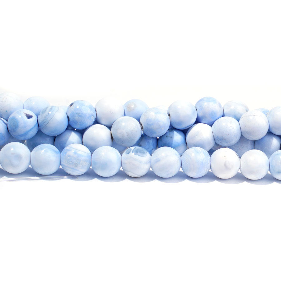 Blue Porcelain Agate  8mm Round - 15-16 Inch - Goody Beads