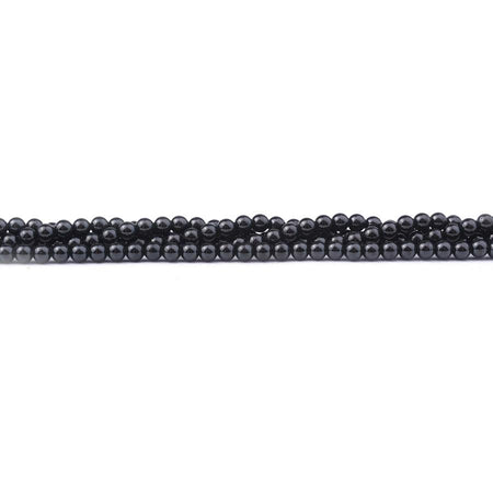 Black Spinel 3mm Natural Round - 15-16 Inch