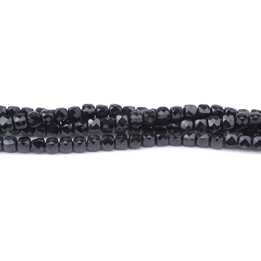 Black Spinel 4mm Diamond Cut Cube - Limited Editions - Goody Beads