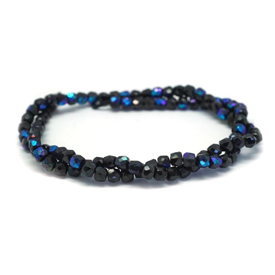 4-4.5mm Black Spinel  Natural Cube - 15-16 Inch