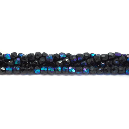 4-4.5mm Black Spinel  Natural Cube - 15-16 Inch