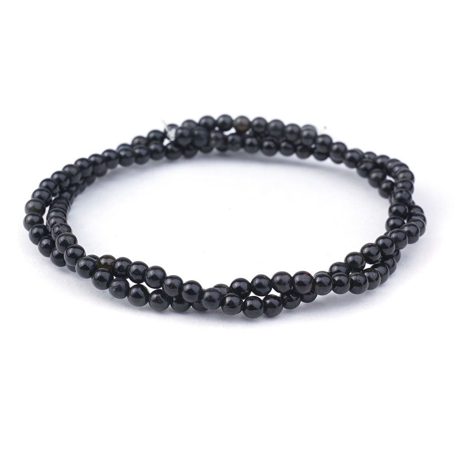 Black Tourmaline 3mm Round AA Grade - Limited Editions - Goody Beads