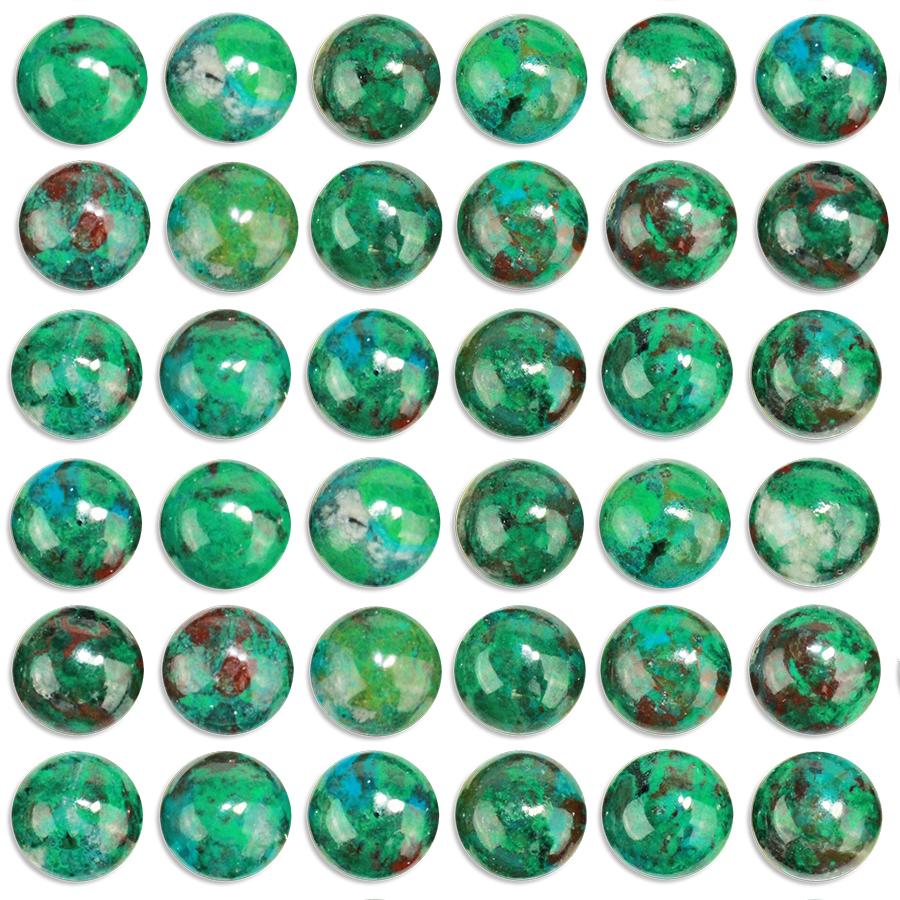 Chrysocolla 8mm Coin Cabochon - Goody Beads