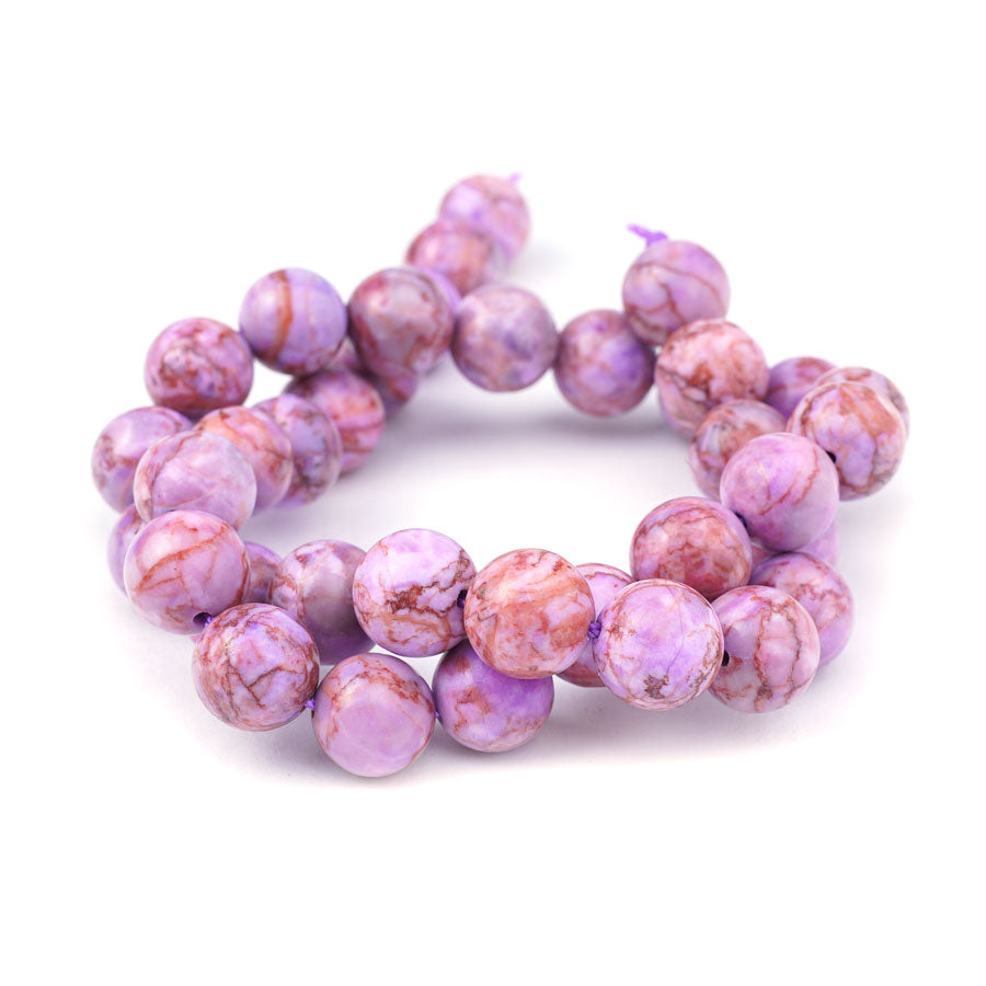 Pink Crazy Lace Calcite 10mm Round Dyed - 15-16 Inch