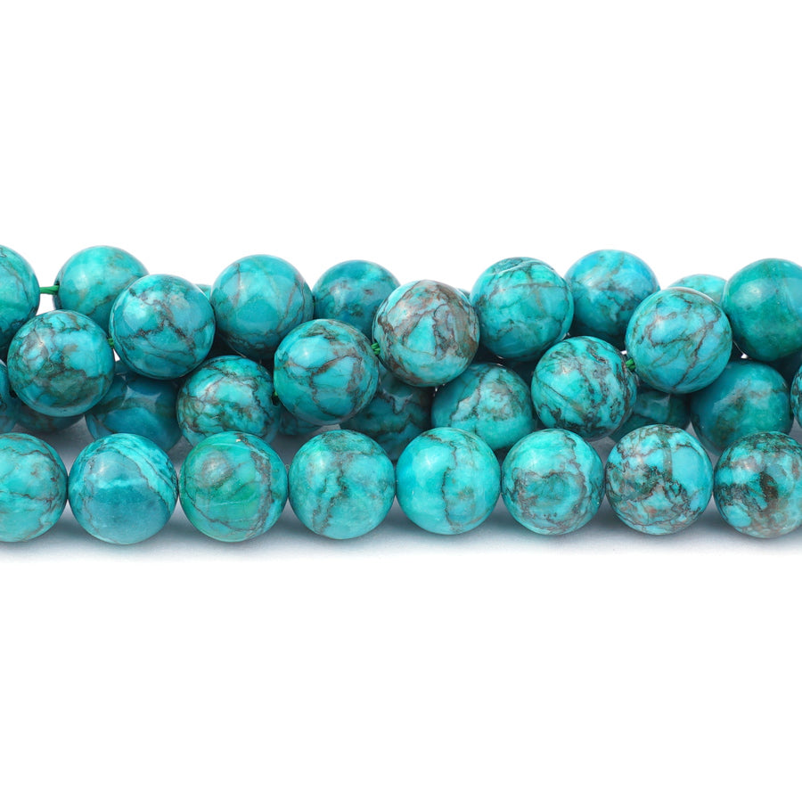 Sky Blue Crazy Lace Calcite 10mm Round Dyed - 15-16 Inch - Goody Beads