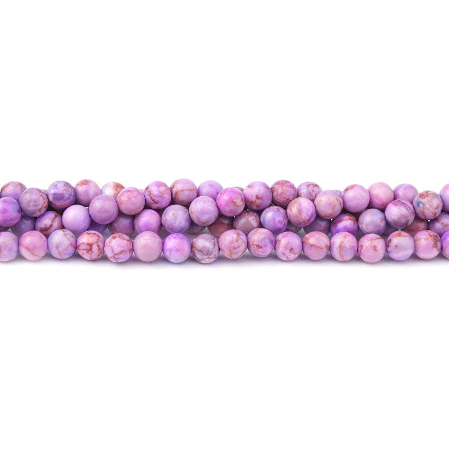 Pink Crazy Lace Calcite 6mm Round Dyed - 15-16 Inch - Goody Beads
