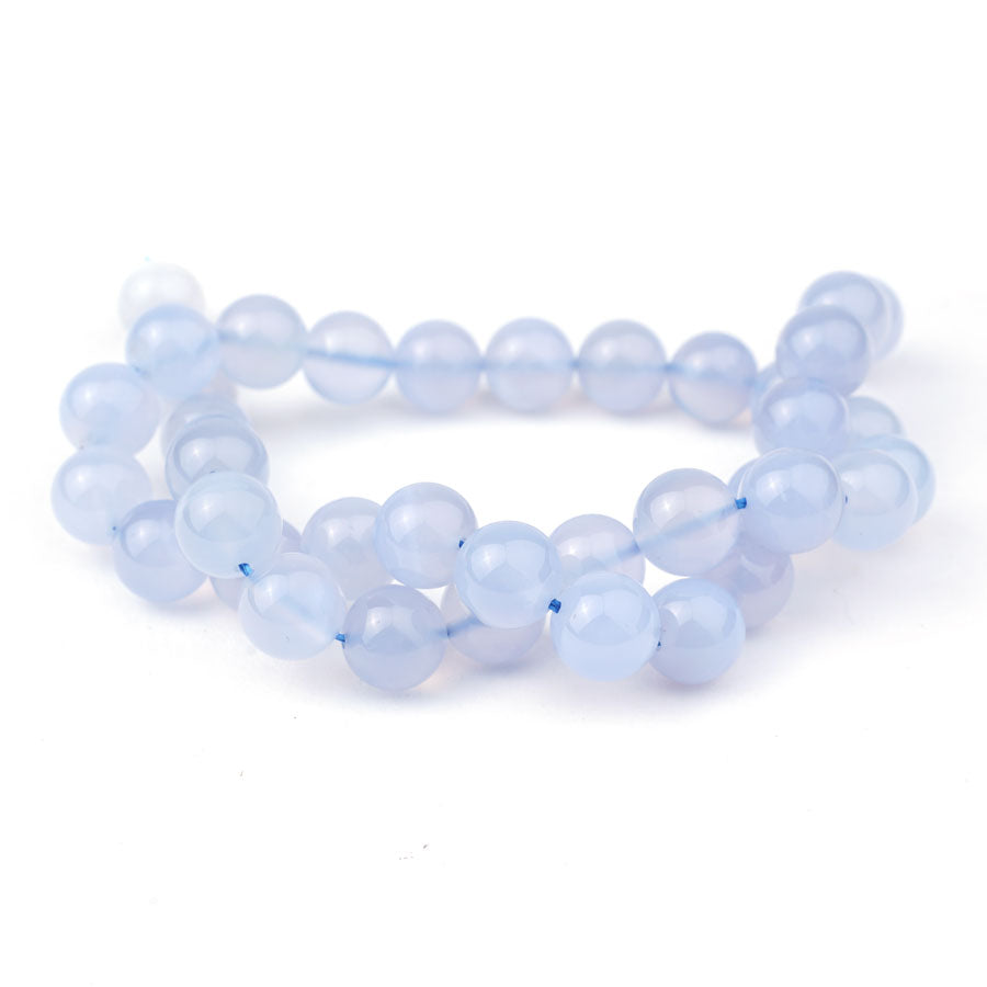 10mm Blue Chalcedony Round AA Grade - 15-16 Inch - Goody Beads