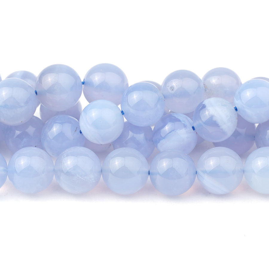 10mm Blue Chalcedony Round AA Grade - 15-16 Inch - Goody Beads