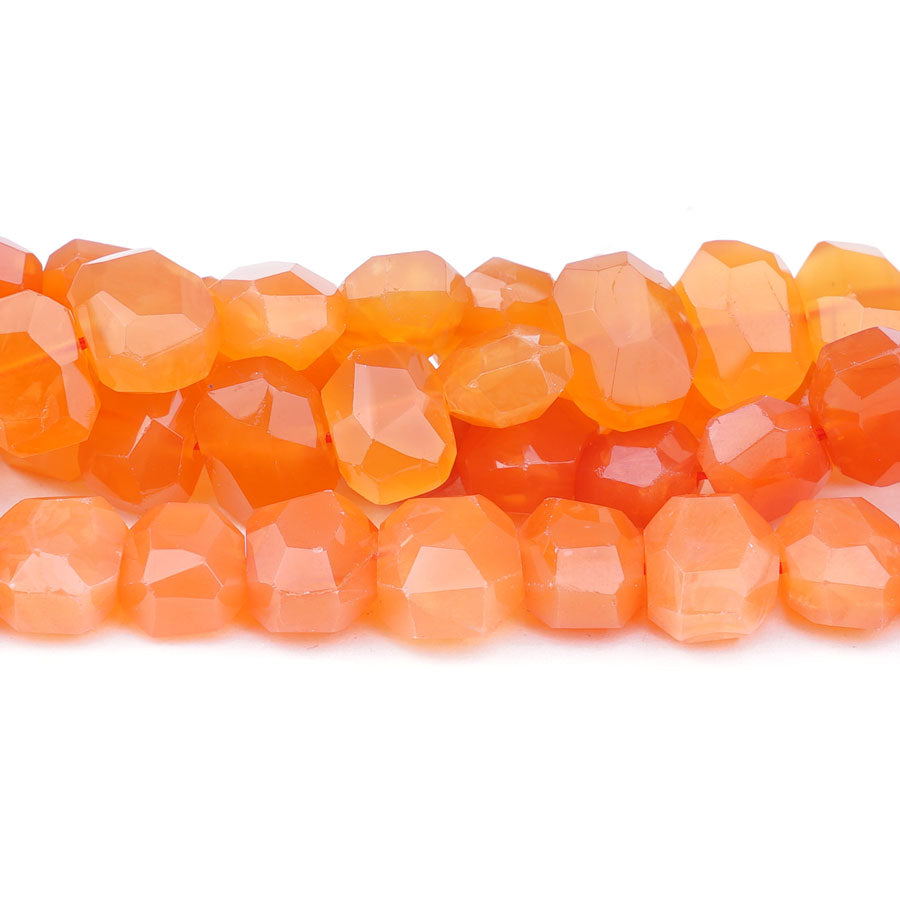 10X14mm Orange Chalcedony Natural Nugget Faceted A Grade - Limited Editions - Goody Beads