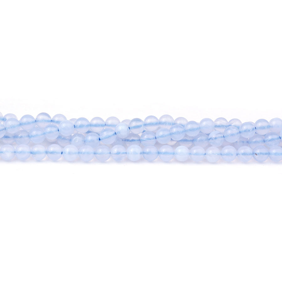 4mm Blue Chalcedony Round AA Grade - 15-16 Inch - Goody Beads