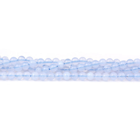 4mm Blue Chalcedony Round AA Grade - 15-16 Inch - Goody Beads