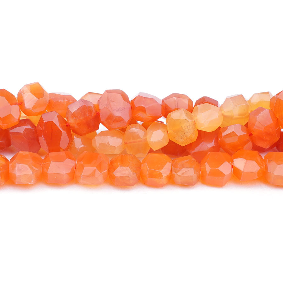 7X9-9X12mm Orange Chalcedony Natural Nugget Faceted A Grade - Limited Editions - Goody Beads