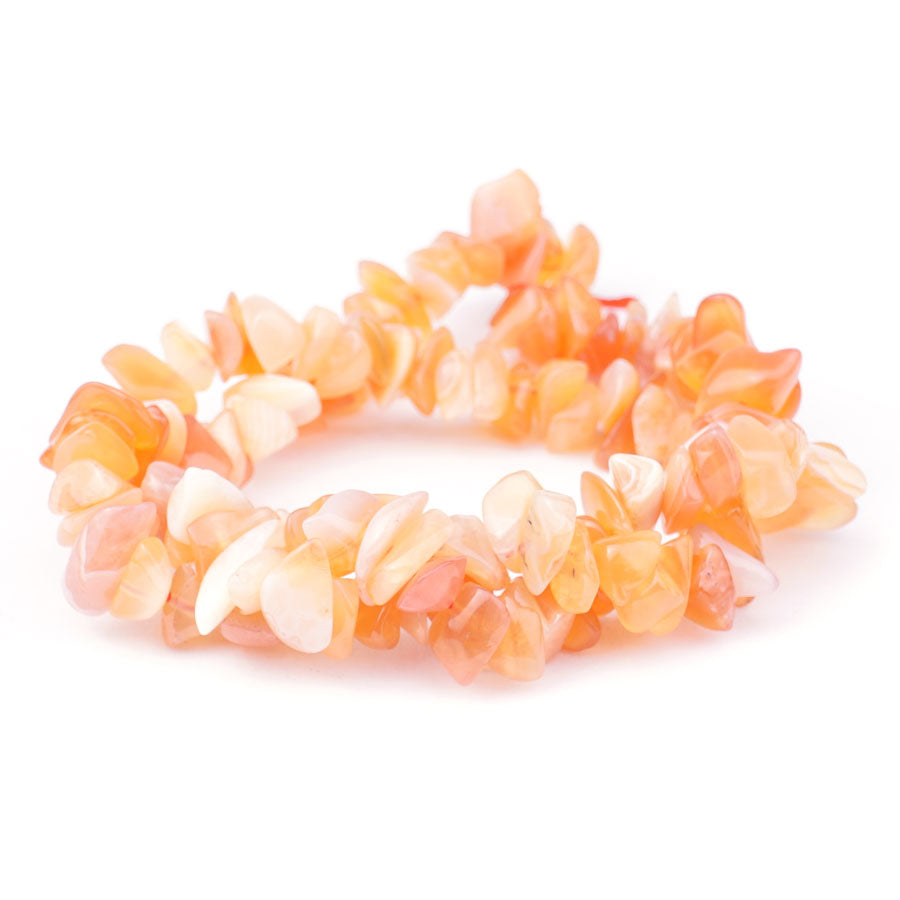 Orange Chalcedony Natural 8-13mm Chips - 15-16 Inch - Goody Beads