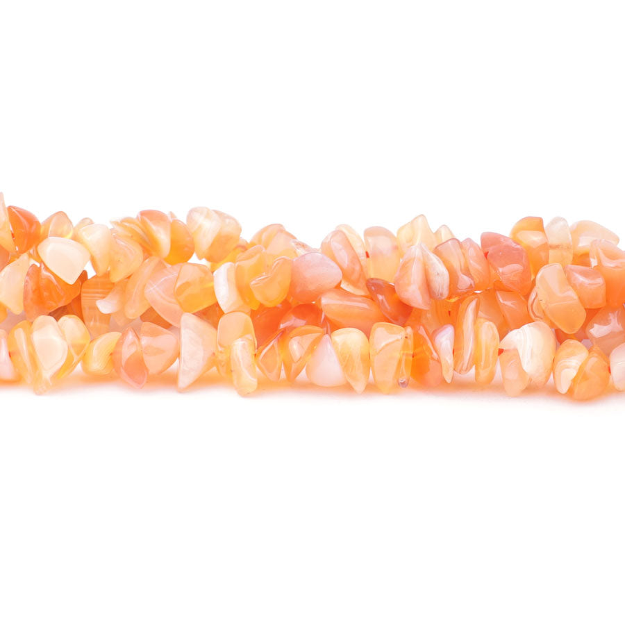 Orange Chalcedony Natural 8-13mm Chips - 15-16 Inch - Goody Beads